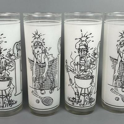  retro COOL IT BEVERAGE SET FEDERAL GLASS 1970s 
