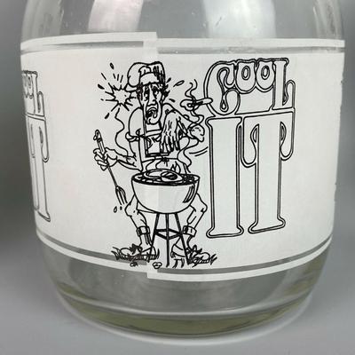 retro COOL IT BEVERAGE SET FEDERAL GLASS 1970s 