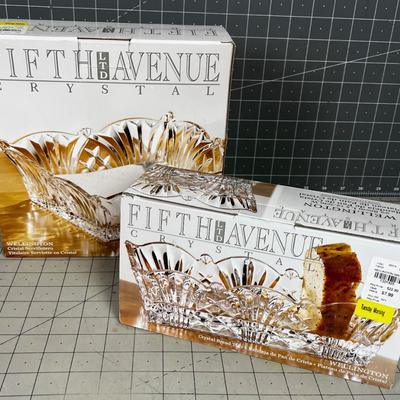 Fifth  Avenue Limited Crystal Napkin Holder and Bread Tray