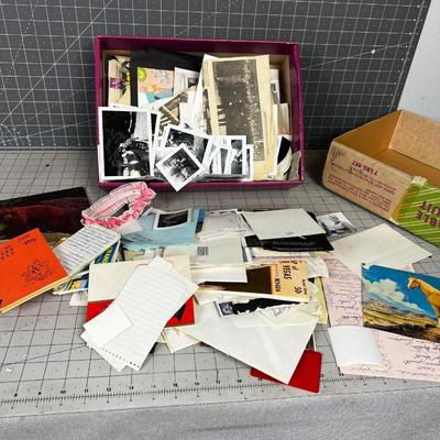 Box Full of Memorabilia - Post Cards, letter from the 50's and 60's 