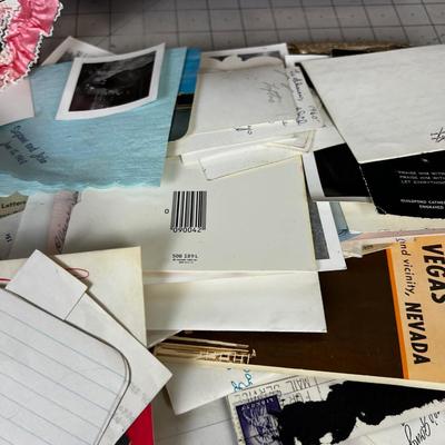 Box Full of Memorabilia - Post Cards, letter from the 50's and 60's 