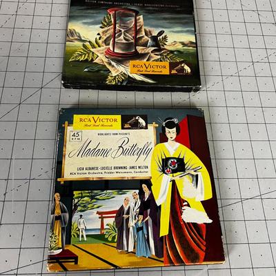 (2)  45 Record Collections. Schubert Symphony and Madam Butterfly