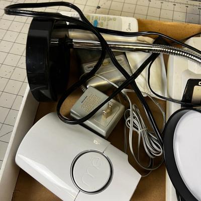 Lamp office Lot with Adding Machine 