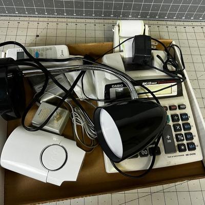 Lamp office Lot with Adding Machine 