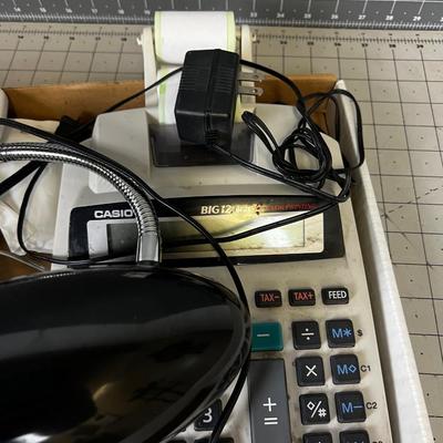 Lamp office Lot with Adding Machine 