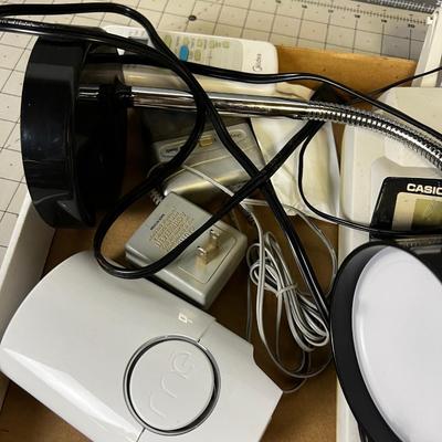 Lamp office Lot with Adding Machine 