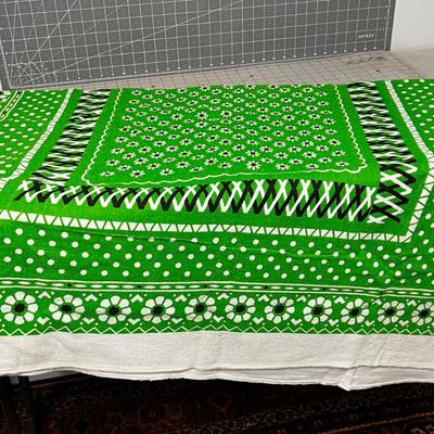 Vintage GREEN Table Cloth Kinda Terry Cloth