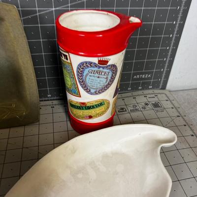 Ceramic Lot of Plated, Pitchers, Crock Bowls etc. Used  