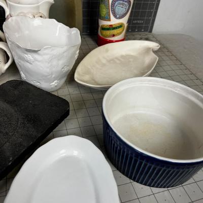 Ceramic Lot of Plated, Pitchers, Crock Bowls etc. Used  