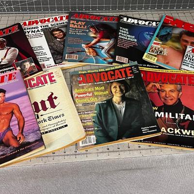 10 ADVOCATE Magazine National Gay News, 1980's 