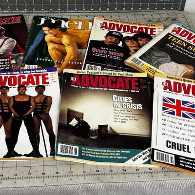 10 ADVOCATE Magazine National Gay News, Late 80's to 90's 