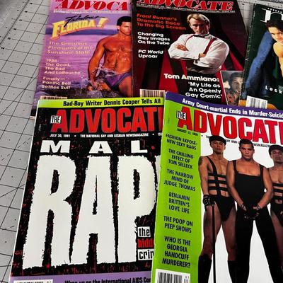 10 ADVOCATE Magazine National Gay News, Late 80's to 90's 
