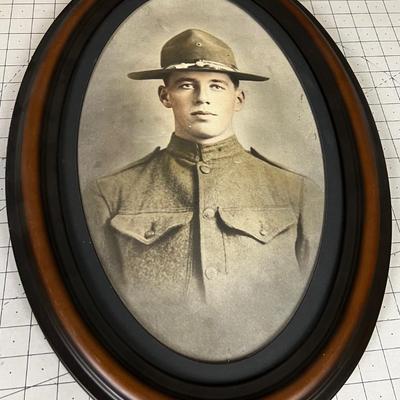 WWI Soldier Photograph Oval Framed