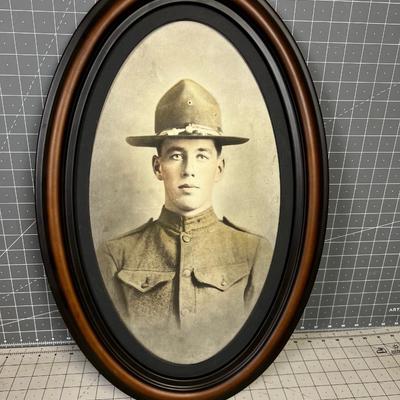 WWI Soldier Photograph Oval Framed