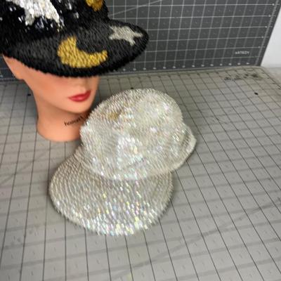 2 Sequined Sparkly Hats 