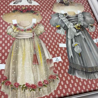 Framed Paper Dolls with Outfits