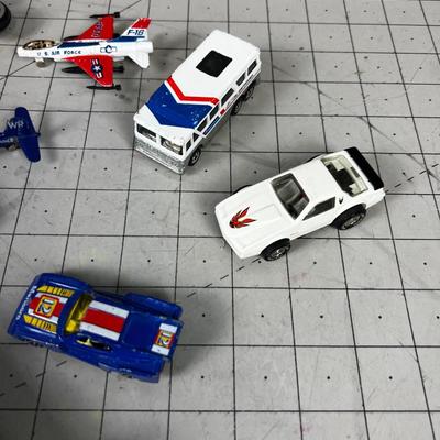 Diecast Vehicles; Space Ship, Motor Cycle, Cars etc.