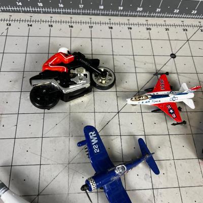 Diecast Vehicles; Space Ship, Motor Cycle, Cars etc.