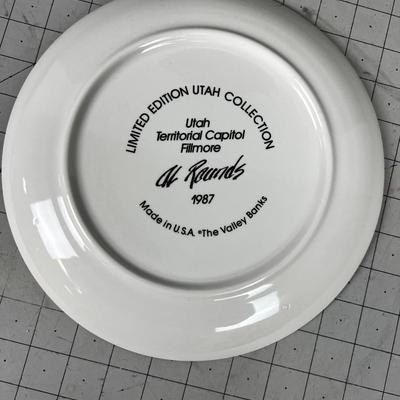 Utah Limited Edition Collectors Plate from Utah Territory CAPITAL Filmore, Utah