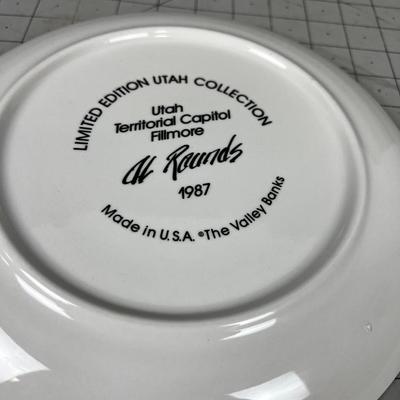 Utah Limited Edition Collectors Plate from Utah Territory CAPITAL Filmore, Utah