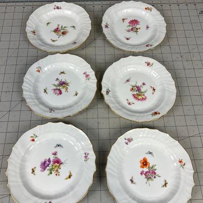 KPM Fine German Porcelain Dessert Plates (6) 