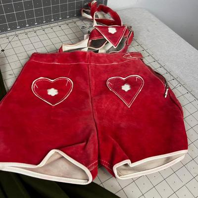 German Embroidered Rose-Drindl Dress, Lederhosen All Authentic! 