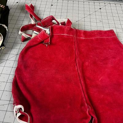 German Embroidered Rose-Drindl Dress, Lederhosen All Authentic! 
