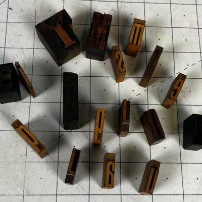 Antique Blocks of Alphabet letter and numbers. NO Complete. COOL!