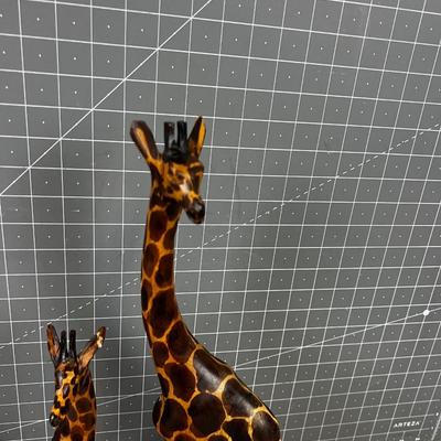 Giraffe Animals, Wood Carved