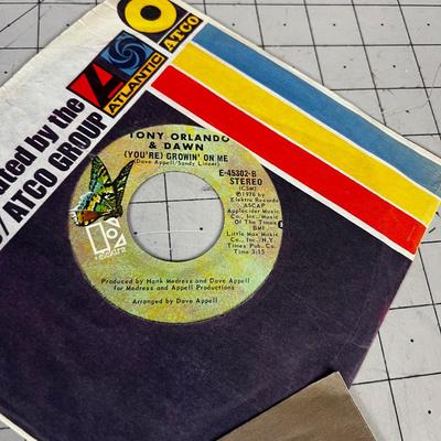 (4) With Sleeves, 45 Records from the 70's; Shawn Cassidy, Toni Orlando and Dawn ETC.