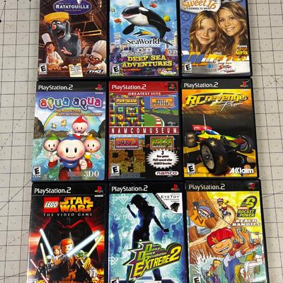 (9) Children "rated E for Everyone" Play Station 2 Games 
