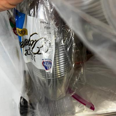 HUGE Tub of Picnic Supplies, CUP and Cutlery 