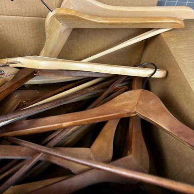 Large Lot of Nice Clean WOOD Coat Hangers 