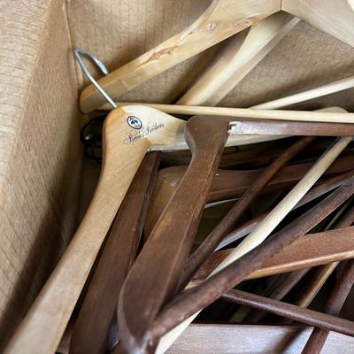 Large Lot of Nice Clean WOOD Coat Hangers 