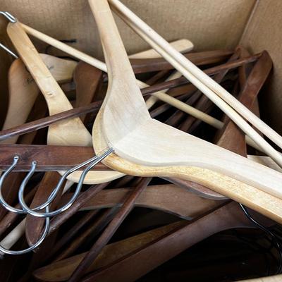 Large Lot of Nice Clean WOOD Coat Hangers 