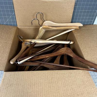Large Lot of Nice Clean WOOD Coat Hangers 