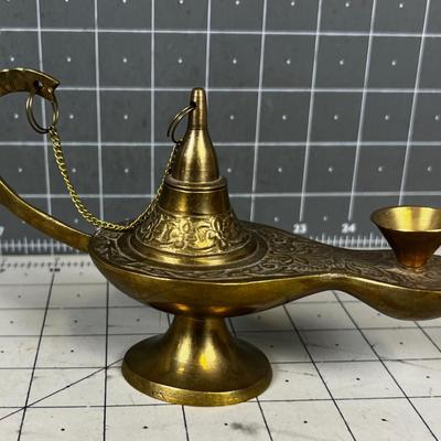 Arabian Solid Brass Oil Lamp 