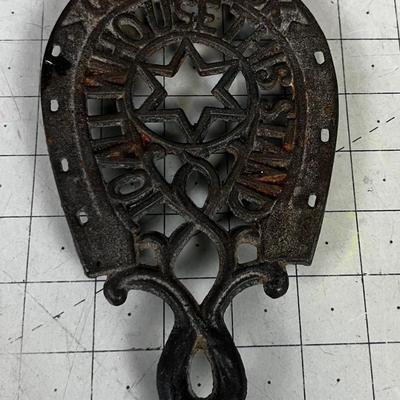 Cast Iron Antique Good Luck Horse Shoe Trivet 