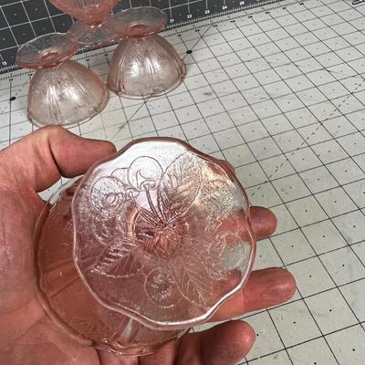 Pink Depression Glass Sherbet (4) or Dessert 