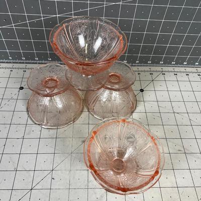Pink Depression Glass Sherbet (4) or Dessert 