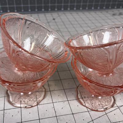 Pink Depression Glass Sherbet (4) or Dessert 