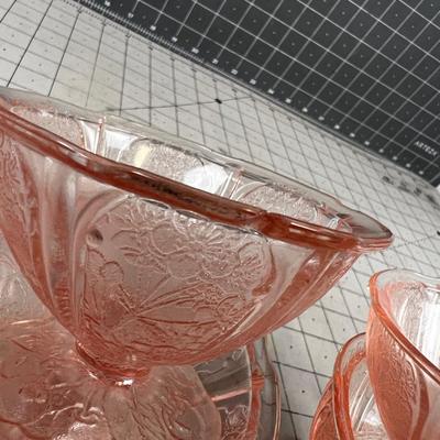 Pink Depression Glass Sherbet (4) or Dessert 
