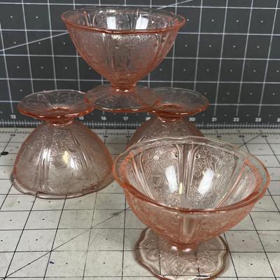 Pink Depression Glass Sherbet (4) or Dessert 