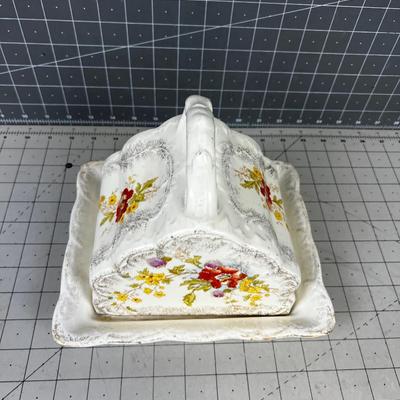 German Porcelain Cover Serving Dish FLORAL 