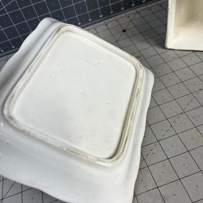 German Porcelain Cover Serving Dish FLORAL 