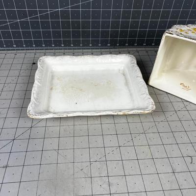 German Porcelain Cover Serving Dish FLORAL 