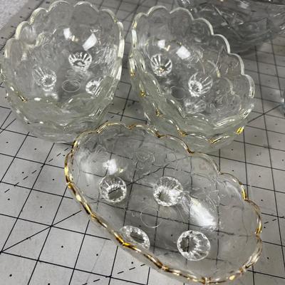LARGE LOT (12 - pieces)  OF NICE Crystal and Clear Glass Serving 