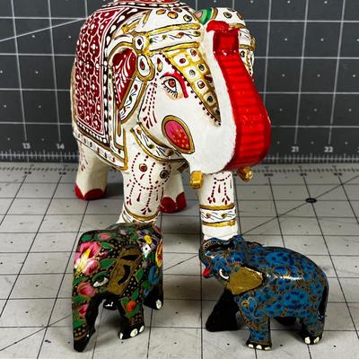 INDIAN Elephants Hand Painted 