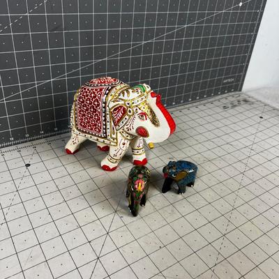 INDIAN Elephants Hand Painted 