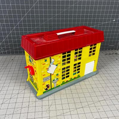 Fisher Price School House with Children's and the Covid Masked Nurse 